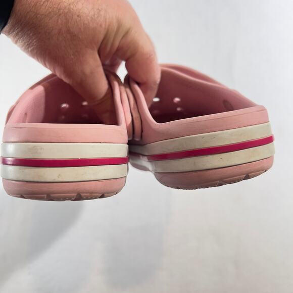 Crocs Bayaband Girl's Big Kids Size J3 (See Notes) Light Pink Large Side Logos - Picture 4 of 10
